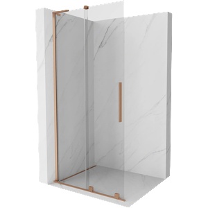 Mexen Velar L плъзгаща се душ кабина Walk-in 110 x 200 см, прозрачна 8 мм, четкана мед - 871-110-003-03-65 (871-110-003-03-65)