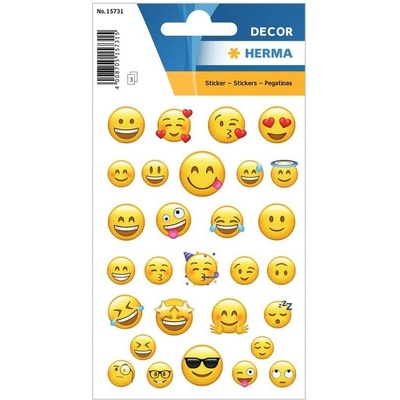 Herma Самозалепващи се етикети Емотикони, жълти, 3 листа (1540100176)