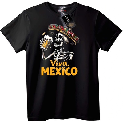 NOONEBRAND Тениска Viva Mexico скелетон - XS, White