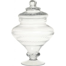 Chic Antique Sklenená dóza s vekom na nožičke Clear 27 cm