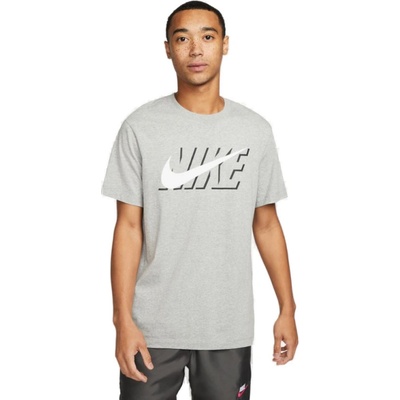Nike M NSW TEE SWOOSH BLOCK-063-Grey šedá