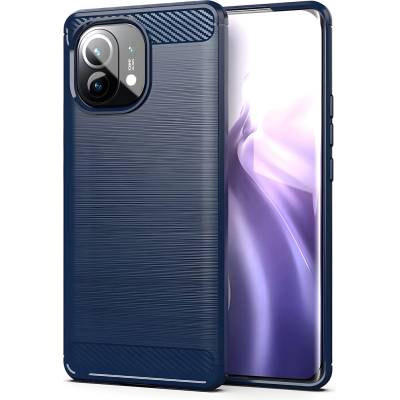 Xiaomi Carbon Shield TPU калъф за Xiaomi Mi 11 - Син KP14368