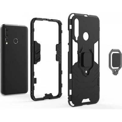 Púzdro Huawei P30 Lite plastové čierne s magnetickém držiakom