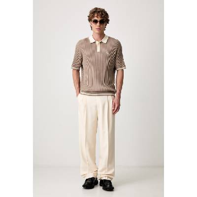 Filling Pieces Памучна тениска с яка Filling Pieces Fine Knit Polo (422570500127)