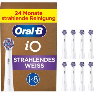 Oral-B Replacement Brush Heads iO Radiant White, White, 8 pieces - boombuy