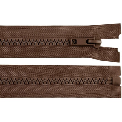 Kostěný zip No 5 délka 75 cm bundový, malé, 304 hnědá čokoládová