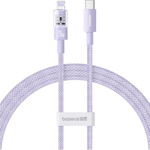 Baseus Кабел USB-C към Lightning, бързо зареждане 20W, 1m - Baseus Gem (P1037300151111-00) - Nebula Purple