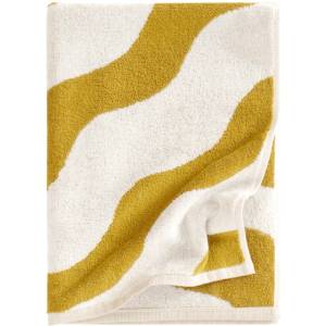 Jotex Жълта/кремава памучна кърпа 50x70 cm Waves - Jotex (2137846-03-136)