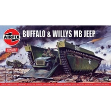 Airfix Classic Kit VINTAGE military A02302V Buffalo Willys MB Jeep 1:76