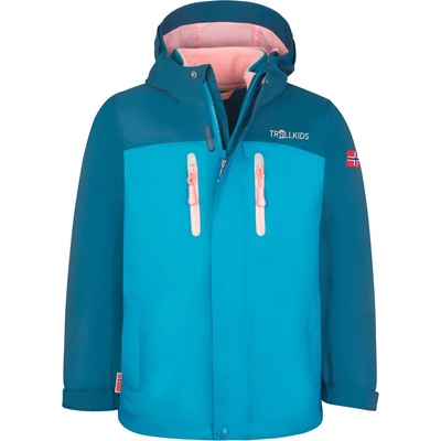 TROLLKIDS Детско 3-в-1 яке Trollkids Girl's Bryggen 3in1 Jacket 3-in-1 jacket - Madeira Blue / Harbor Blue / Peony Rose - размер 176 (EU) (703-2231-1320)