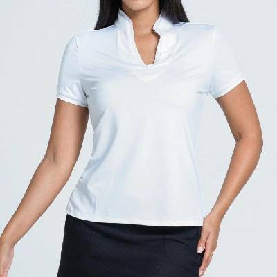 Dámská polokošeľa Lucky in Love Pleated Placket Short Sleeve biela