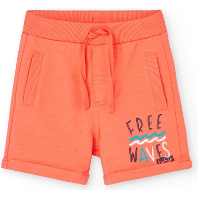 Boboli Къси памучни панталонки в оранжево за момче Boboli