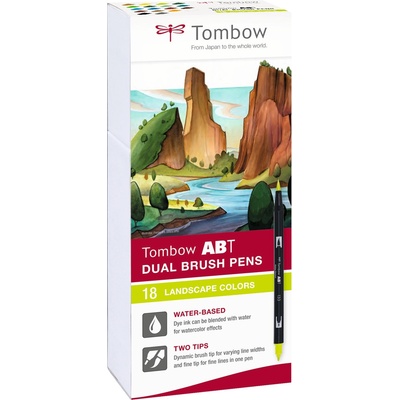 Tombow Маркер ABT Dual Brush 18P-6 Ландшафт картон (18) (ABT-18P-6)