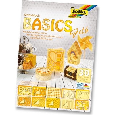 Blok kreativ sada barevných papírů Basic zlatá 24x34cm 30ks Folia