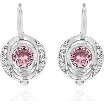 Zlatnictví U Kostela dámské náušnice s růžovým kamínkem 1318R