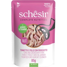 Schesir Cat C&B Wet Adult Tuniak kura a šunka v želé 85 g