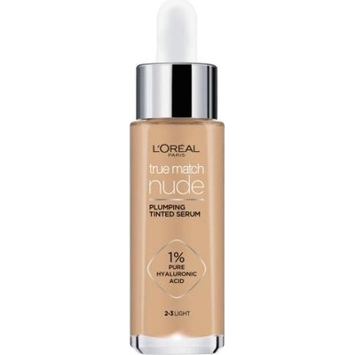L'Oréal Paris True Match Nude Plumping Tinted Serum tónujúce sérum s 1 % kyseliny hyalurónovej 2-3 Light 30 ml