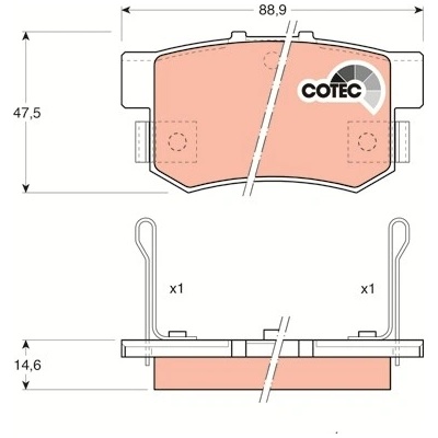 TRW Sada brzdových platničiek kotúčovej brzdy GDB774