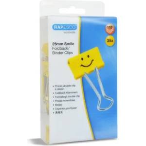 Rapesco Щипка за папки, 25 мм, RAPESCO, "Fun", жълта 1427 (1427)
