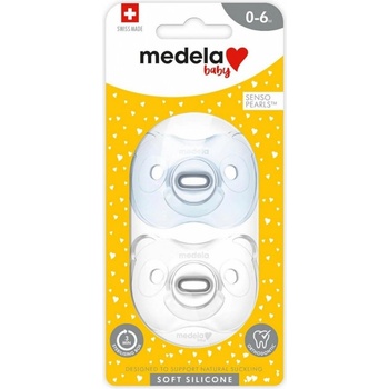 Medela Baby mäkký celosilikón cumlík boy 2 ks transparentní