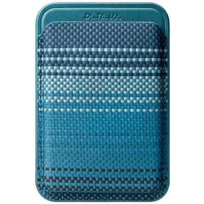 PITAKA Magsafe Карбонов Калъф за Карти, Pitaka Magnetic Woven Wallet Moonrise, Син (MWW2403)