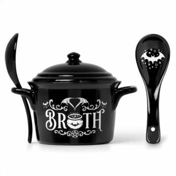 Image 1 of Alchemy gothic чаша с лъжица ALCHEMY GOTHIC - лого Bat Broth бульон - MRB2
