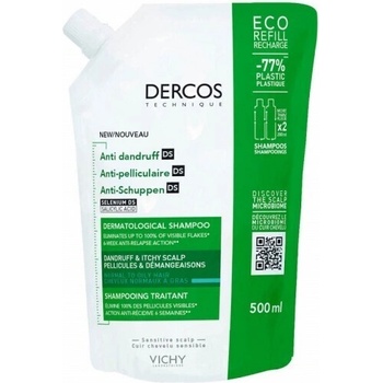 Vichy Шампоан против пърхот нормална и мазна коса, Vichy Dercos Anti-Dandruff Shampoo for Normal-Oily Hair Eco Refill 500 ml