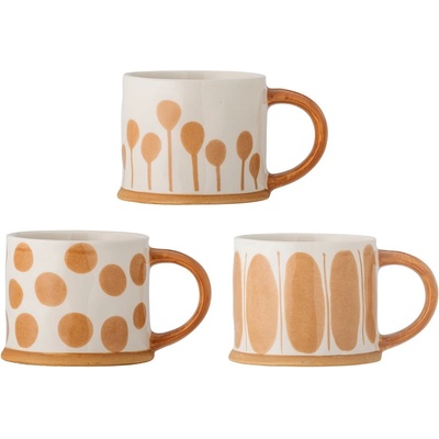 Bloomingville Глинени чаши в цвят жълта охра комплект от 3 бр. 450 ml Linora - Bloomingville (82060557)