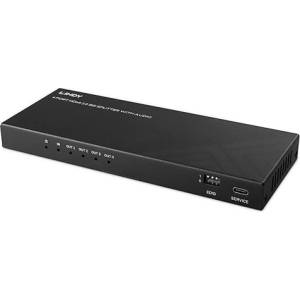 Lindy Сплитер HDMI 8K60Hz, 4 порта, с аудио и намаляване на мащаба, черен 38535 (38535)