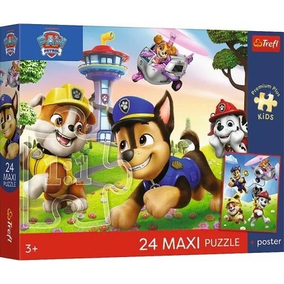 Trefl Premium Plus Kids Tlapková patrola Veselá prechádzka so psíkmi Maxi 24 dielov