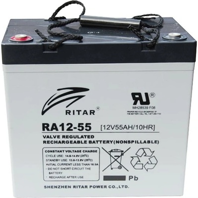 Ritar Power Акумулаторна батерия Ritar Power EV12-55, 12V, 55Ah, AGM, F15(M6)/F11(M6) конектори (EV12-55)