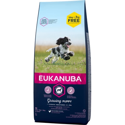EUKANUBA 18кг Puppy Medium Breed Eukanuba суха храна за кучета