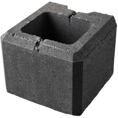 Tvárnice plotová koncová poloviční DITON VISO černá 200×200×150 mm