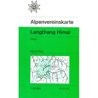 Nepálský Himaláj Langtang Langthang Himal West 1:50t turistická mapa AV