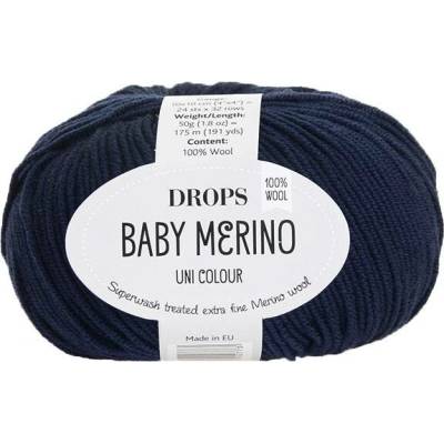 Příze DROPS Baby merino uni color 13 - námořnická modrá