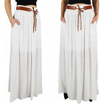 Fashionweek dlouhá sukně s kapsami ZIZI00B bílá