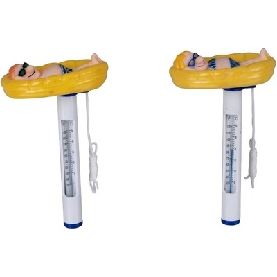Plovoucí teploměr dáma v člunu