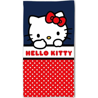 United Essentials Bodkovaná bavlnená plážová osuška Hello Kitty 70 x 140 cm