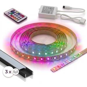 SmartLED КОМПЛЕКТ 1x LED RGBW лента DIGITAL LED/9, 6W/230V 3 m + 3x вграден профил 1 m + дистанционно управление (SD0029E)