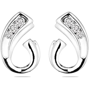 Image 1 of Swan Сребърни обици с камъчета от циркон END041E Swan