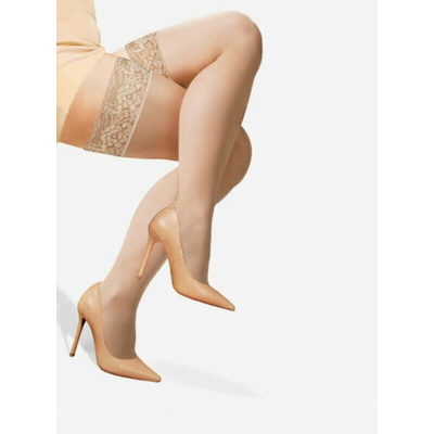 Lores Plus size samodržky ROMA 15 DEN Visone