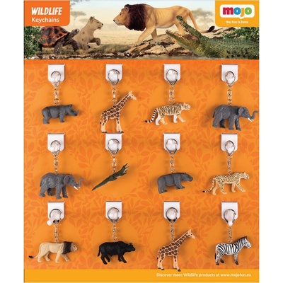 Mojo Displej 36 ks príveskov na kľúče - Zvieratká zo zoo