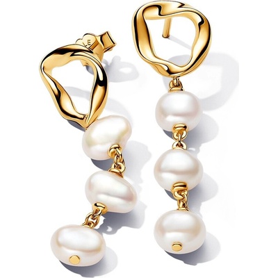 Pandora Luxusné visiace náušnice s pravými perlami Essence Shine 263263C01