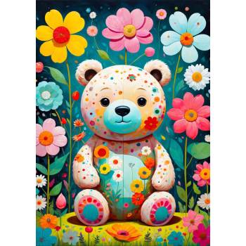 Enjoy - Puzzle Flower Teddy Bear - 1 000 piese