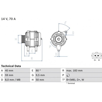 Generátor BOSCH 0 986 038 070 (0986038070)