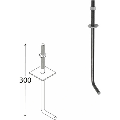 Domax SK stavebná kotva 300 300 mm x M12 10 ks