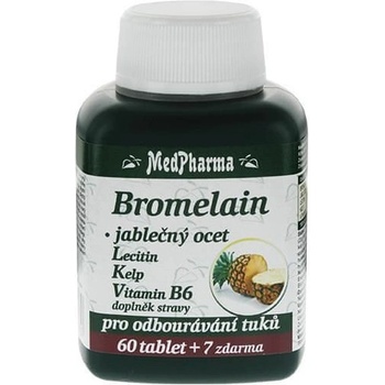 MedPharma Bromelain 300 mg + jabl. ocet + Lecitin + kelp + B6 67 tabliet