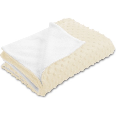 Biante Detská deka Minky bodky Polar Krémová