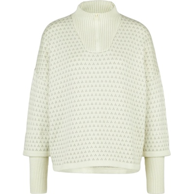 Stoic Дамски вълнен пуловер Stoic Women's Heavy MerinoKnit MMXX. Norbotten Half Zip Merino jumper - Birch White / Fog Grey (904-4791-0112)