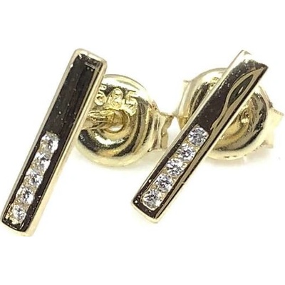 Jan Kos jewellery zlaté náušnice s bílým kamenem 59635212